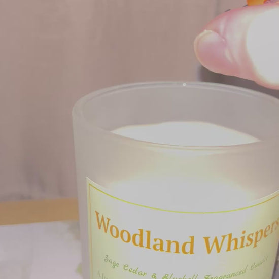 Lighting 'Woodland Whispers' candle