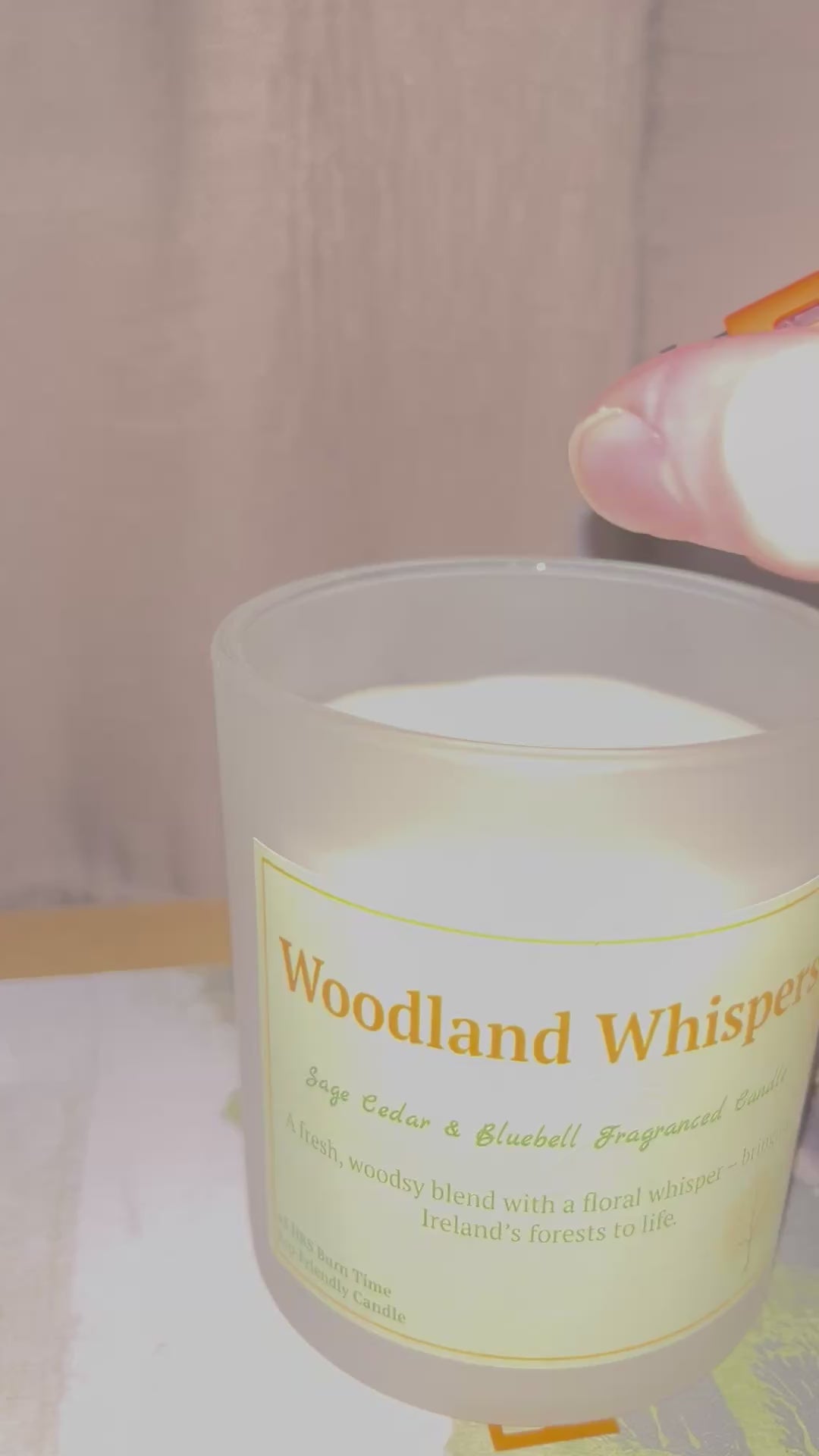 Lighting 'Woodland Whispers' candle